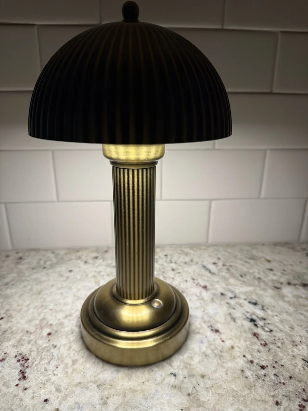 Hearth & Hand 11.5” Fluted Metal Rechargeable Brass Table Lamp - 3 Light Level